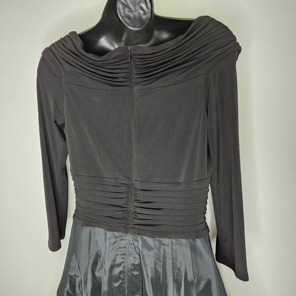 VTG 90s Tadashi Collection Midi Dress Sz 4 Black Holiday Party Cocktail - Picture 7 of 11